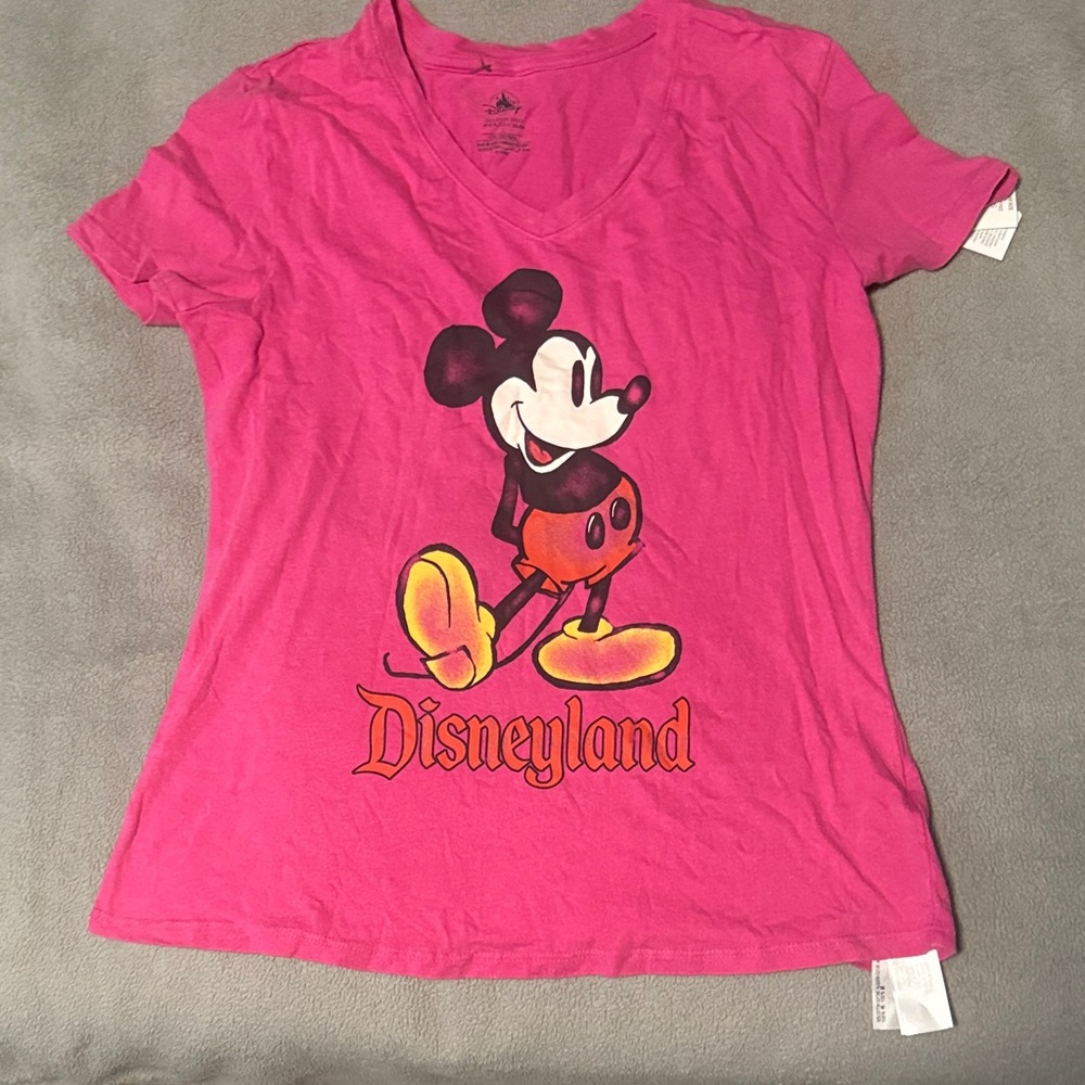 Disney Pink Short Sleeve Tee with Mickey Mouse